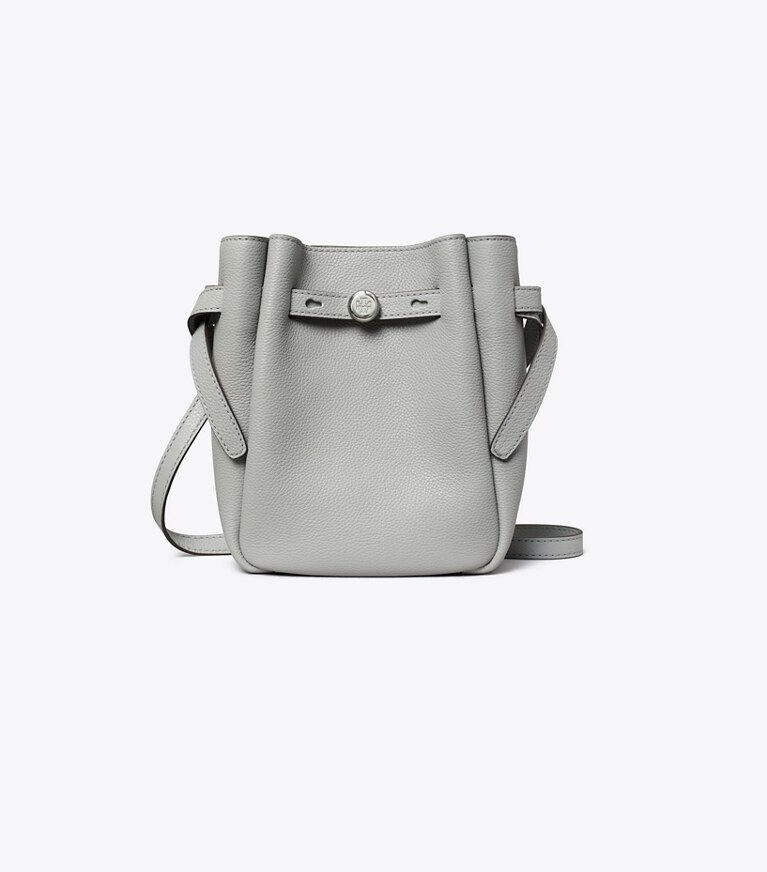 Tory Burch designer borse a spalla Tracolla portatelefono Romy in Light Granite angle