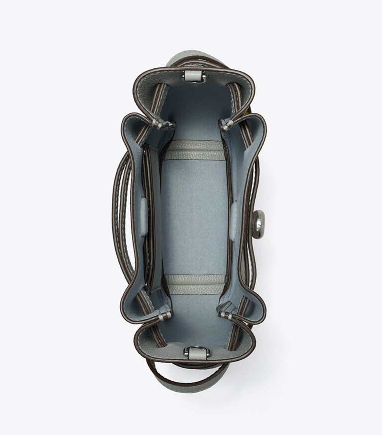 Tory Burch designer borse a spalla Tracolla portatelefono Romy in Light Granite angle