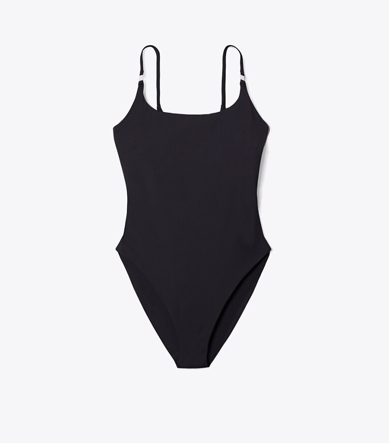 Tory Burch diseñador enterizos Traje de baño liso en Black frente