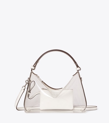 Tory Burch designer schultertaschen Transparente Mellow Schultertasche in Crystal Clear front