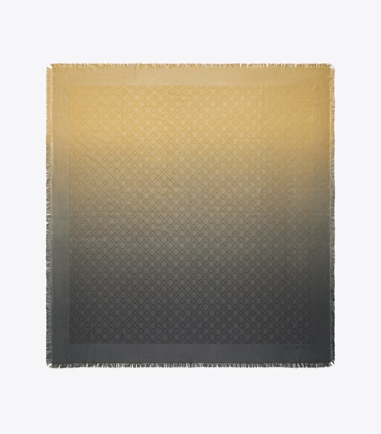 Tory Burch designer schals Traveler Schal mit T-Monogramm in CAMEL von oben