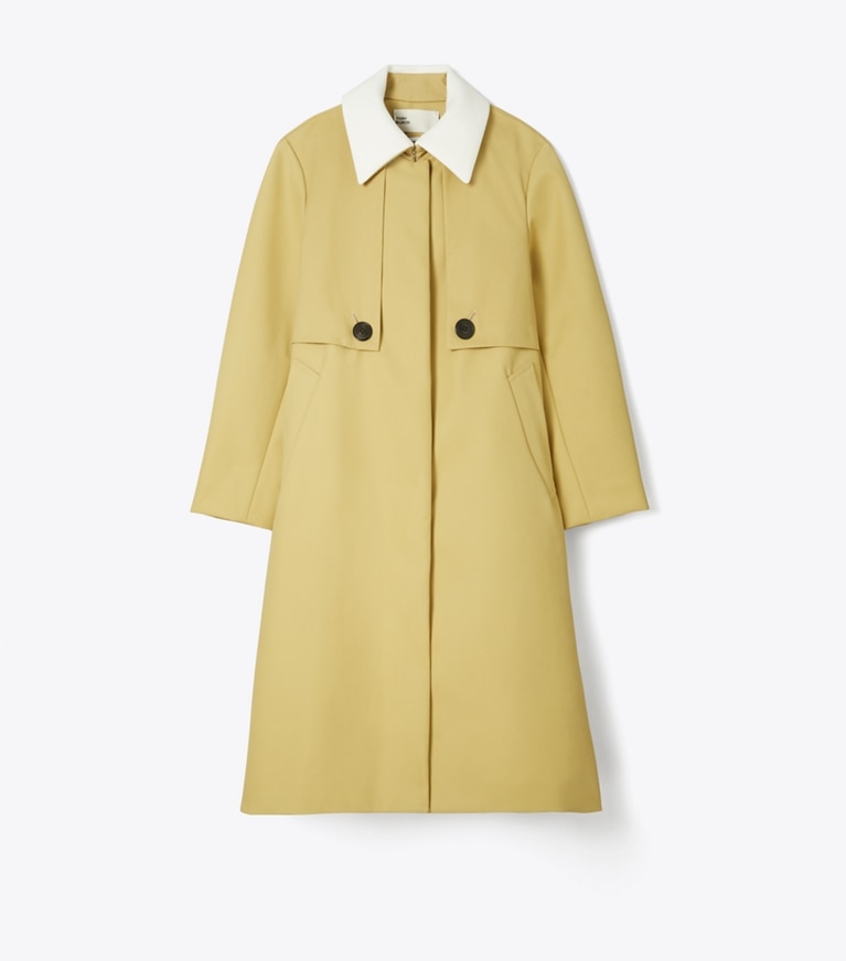 Tory Burch designer mäntel Trenchcoat aus Baumwoll-Twill in Washed Moss front
