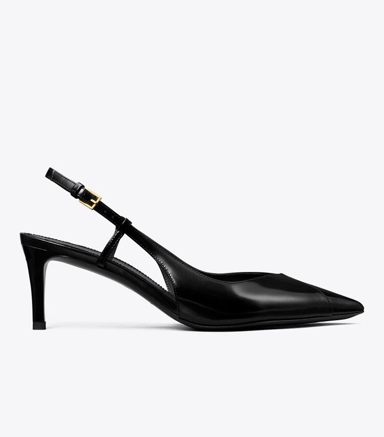 Tory Burch designer heels Triangle Slingback in PERFECT BLACK side