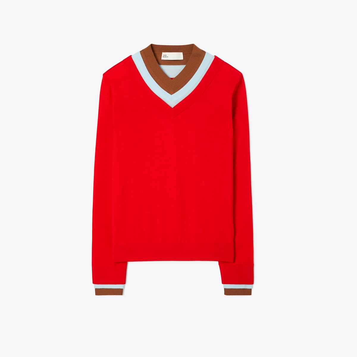 Triple Layer Colorblock Sweater: Women's Designer Sweaters | Tory Burch