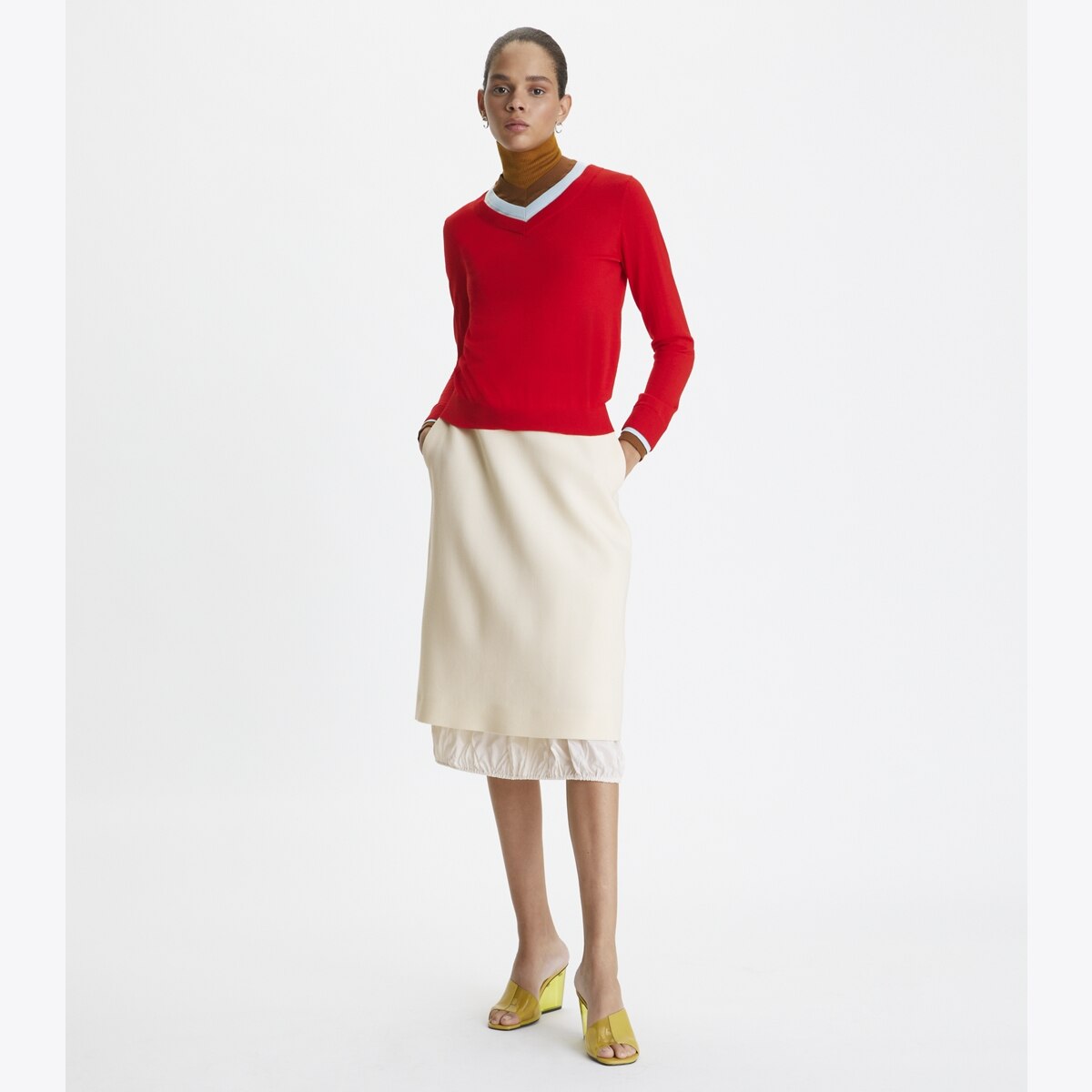 Triple Layer Colorblock Sweater: Women's Designer Sweaters