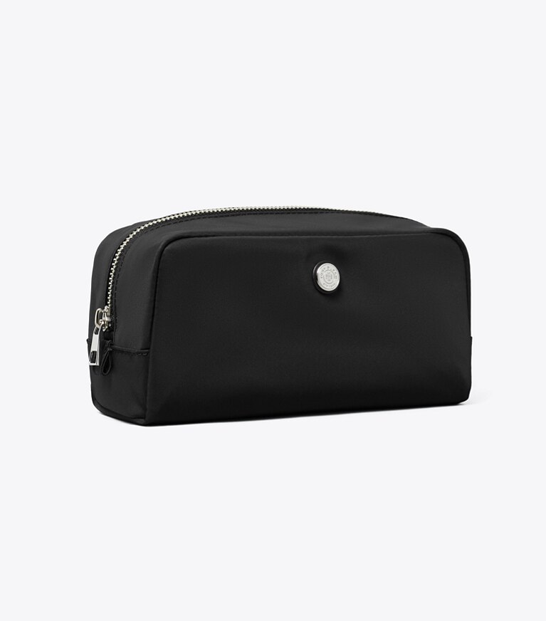 Tory Burch designer trousses de maquillage Trousse à cosmétiques Twist moyenne dans Black angle