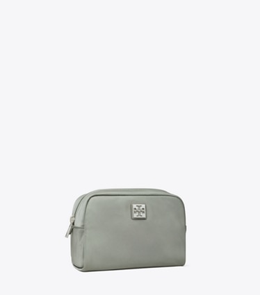 Tory Burch designer trousses de maquillage Trousse à cosmétiques Virginia dans Shale Rock angle