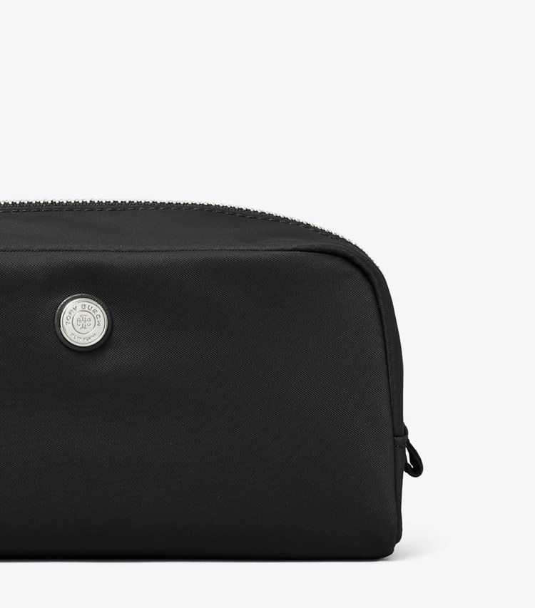 Tory Burch designer trousses de maquillage Trousse cosmétique Twist format moyen in Black informations