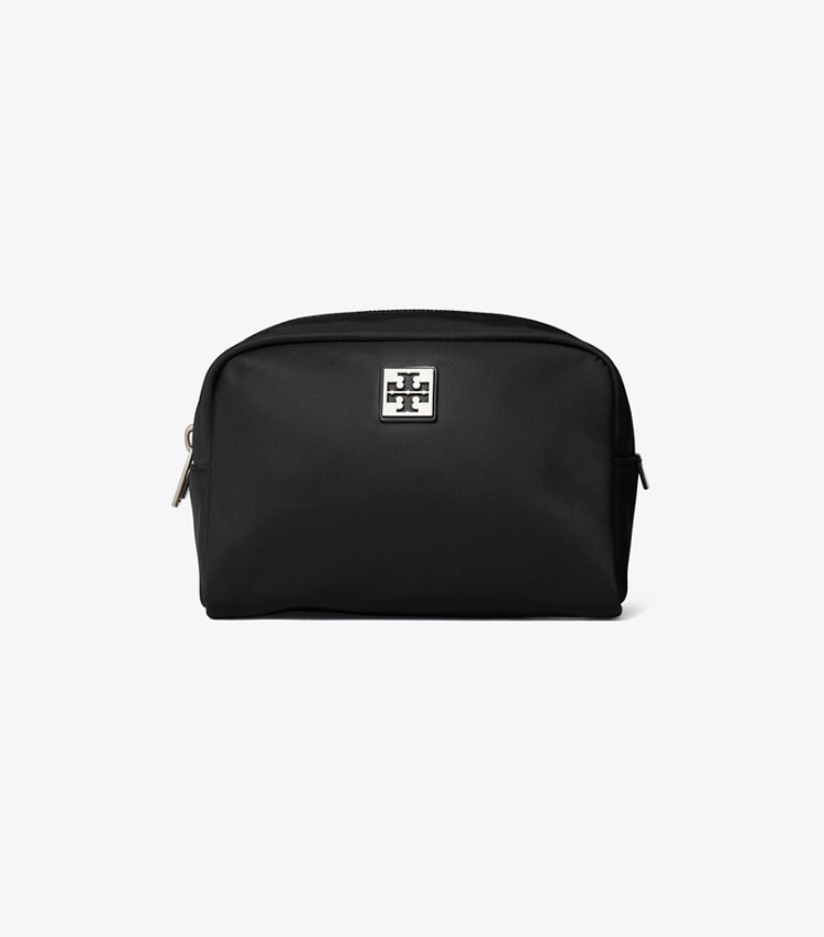 Tory Burch designer trousses de maquillage Trousse de toilette Virginia in Black front
