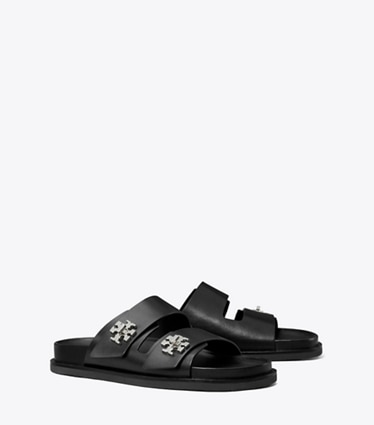 Tory Burch designer sandales Trunlock Sport Slide in PERFECT BLACK angle