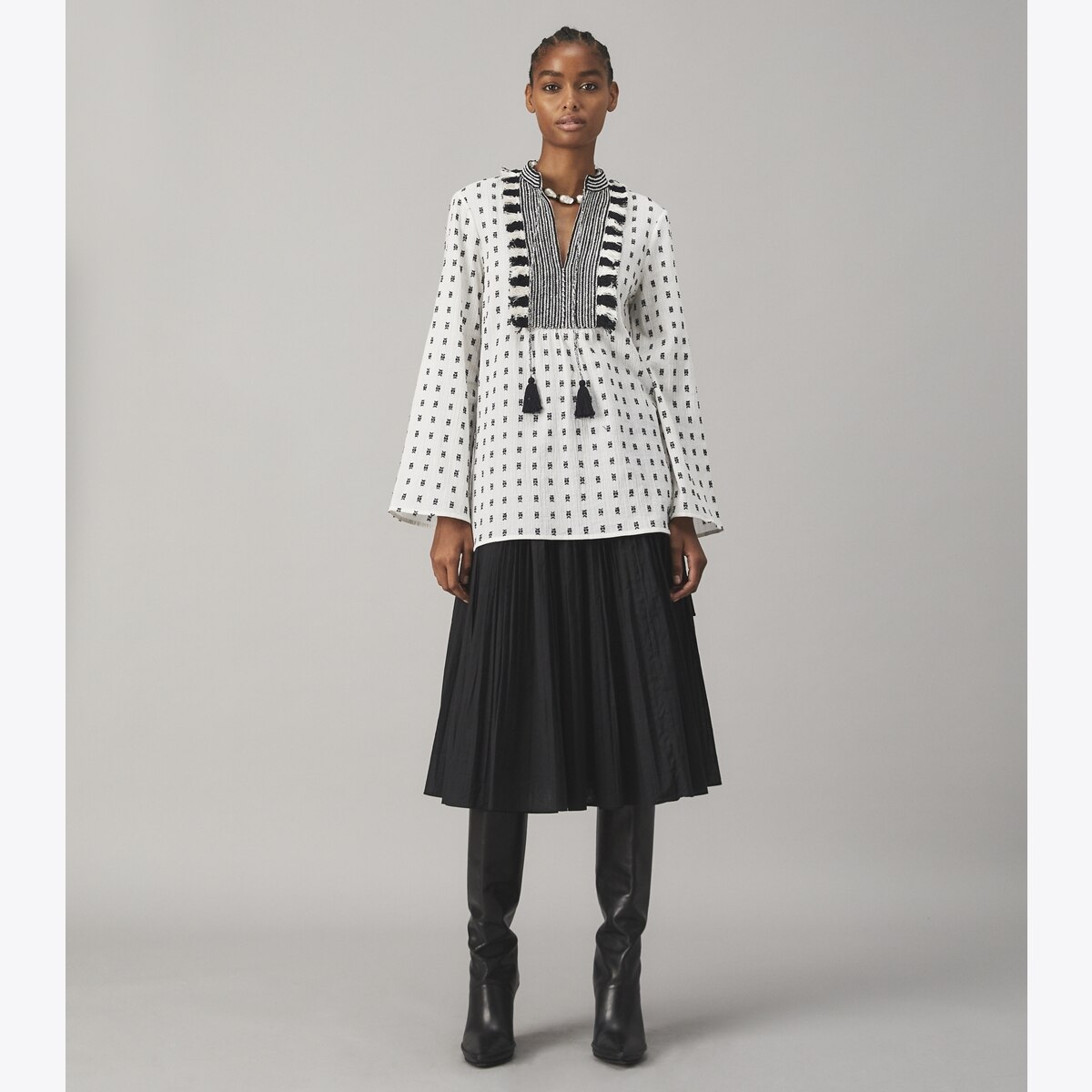 Tunic with Sweater Tassels: Women's Designer Tops | Tory Burch