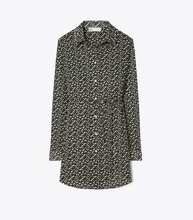 Tory Burch designer copricostume Tunica Brigitte stampata in Black Prismatic T Monogram Small front