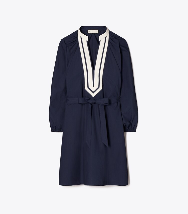 Tory Burch designer strandmode Tunikakleid mit Ballonärmeln in Tory Navy front