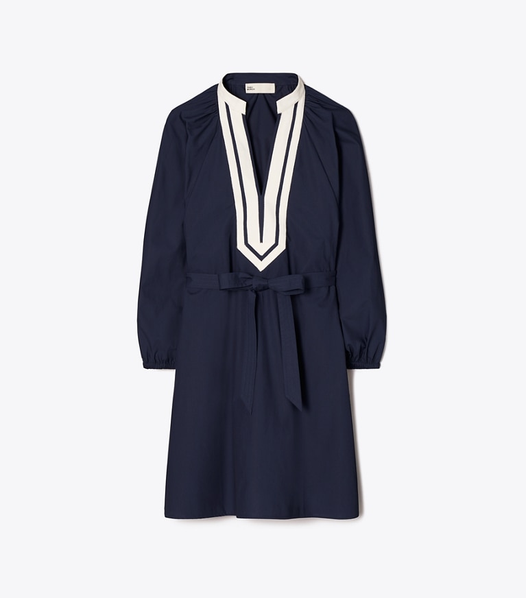 Tory Burch designer strandmode Tunikakleid mit Ballonärmeln in Tory Navy front