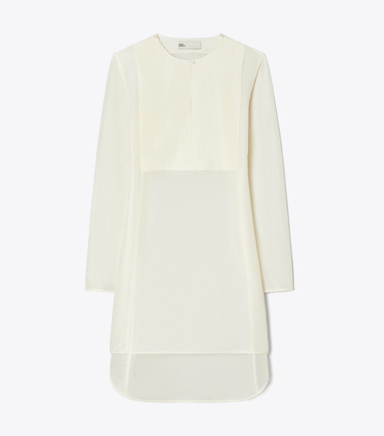 Tory Burch designer paréos Tunique en lin in New Ivory front