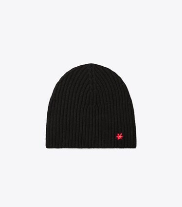 Tory Burch designer chapeaux Tuque en cachemire dans Black de face