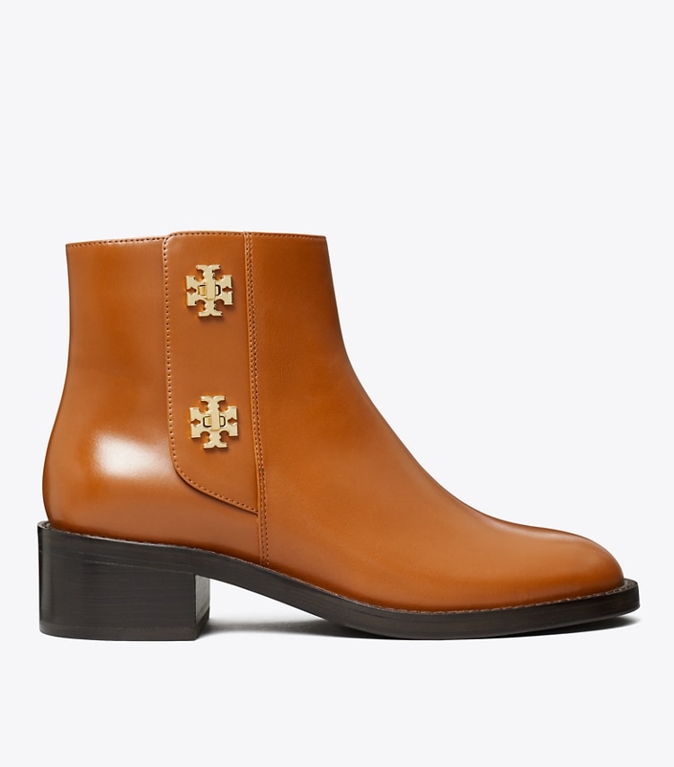 Tory Burch designer ブーティ Tロック アンクルブーツ in SIERRA COGNAC side