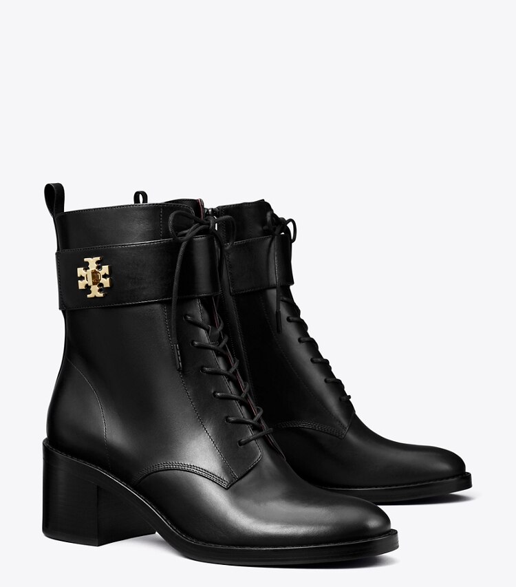 Tory Burch designer ブーティ Tロック レースアップブーツ in PERFECT BLACK angle