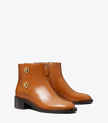 Tory Burch designer ankle boots Turnlock Ankle Boot in SIERRA COGNAC angle