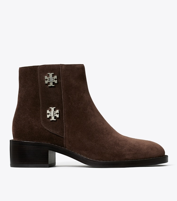 Tory Burch designer ankle boots Turnlock Ankle Boot in DARK COCOA side