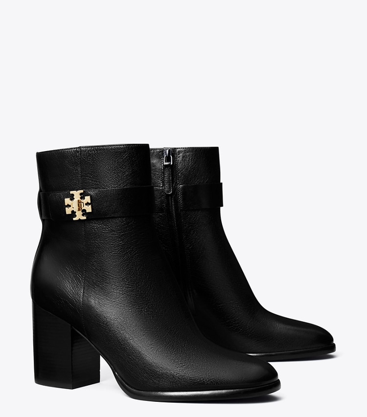 Tory Burch designer ankle boots Turnlock Heeled Ankle Boot in PERFECT BLACK angle