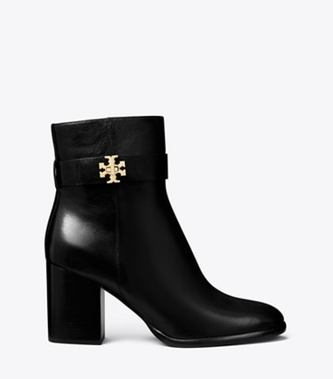 Tory Burch designer ankle boots Turnlock Heeled Ankle Boot in PERFECT BLACK side