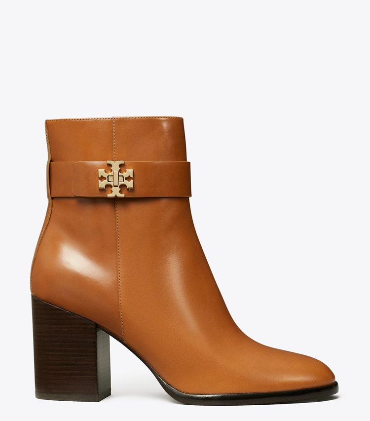 Tory Burch designer ankle boots Turnlock Heeled Ankle Boot in SIERRA COGNAC side