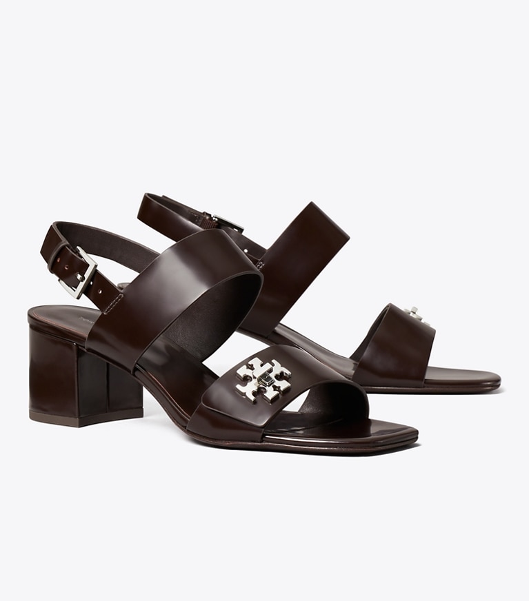Tory Burch designer sandals Turnlock Heeled Sandal in COCOA angle