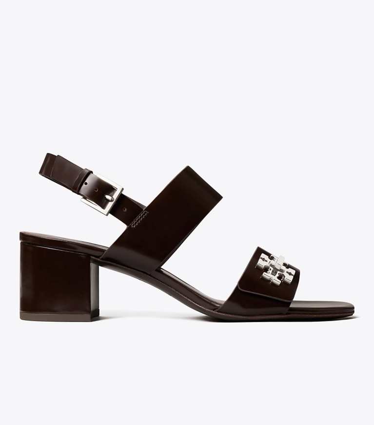 Tory Burch designer sandals Turnlock Heeled Sandal in COCOA side