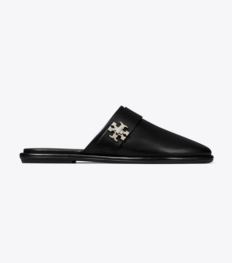 Tory Burch designer flats Turnlock Mule in PERFECT BLACK side