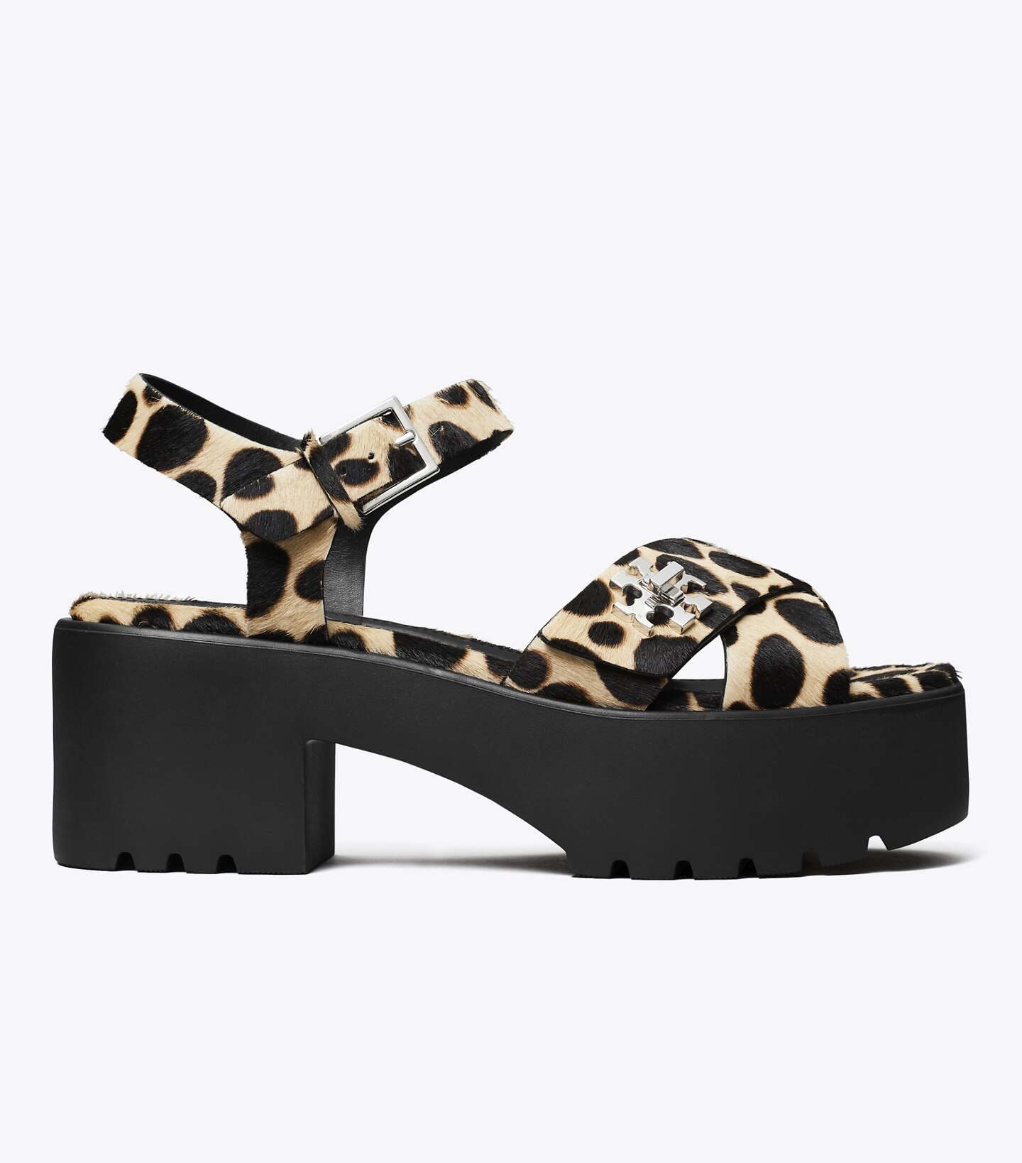 Turnlock Platform Lug Heeled Sandal
