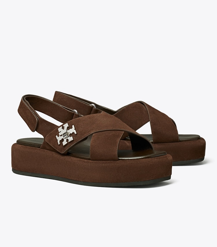 Tory Burch designer sandals Turnlock Platform Sandal in DARK COCOA angle