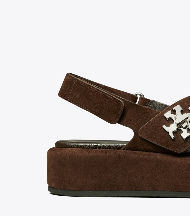 Tory Burch designer sandals Turnlock Platform Sandal in DARK COCOA detail