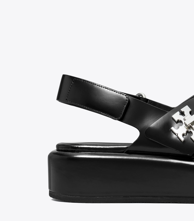Tory Burch designer sandals Turnlock Platform Sandal in PERFECT BLACK detail