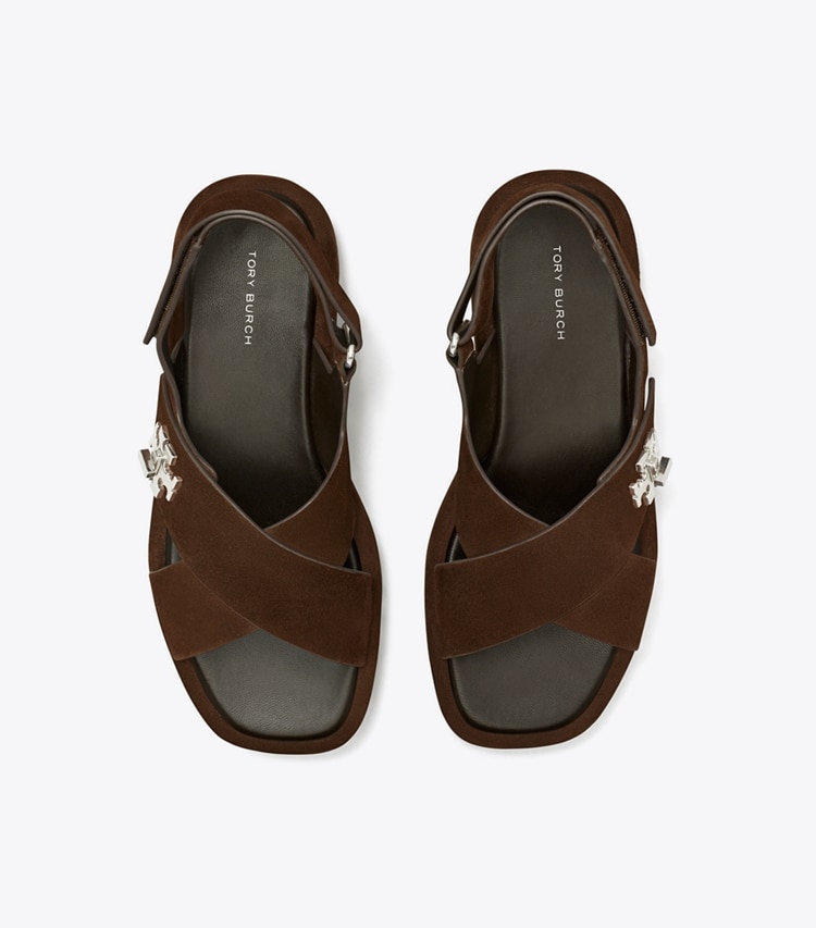 Tory Burch designer sandals Turnlock Platform Sandal in DARK COCOA overhead