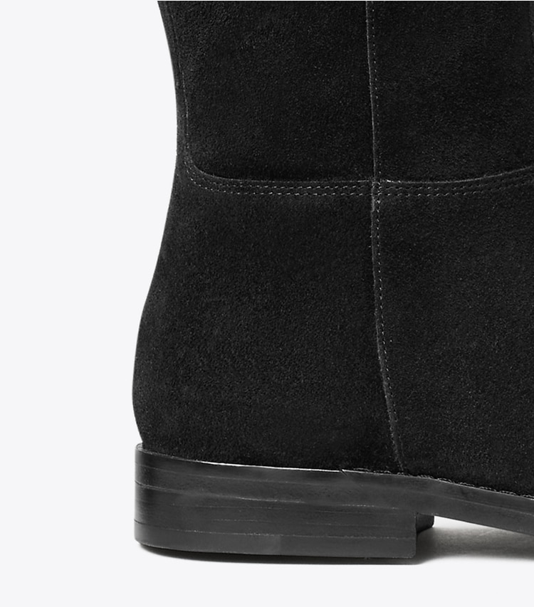 Tory Burch designer knee boots Turnlock Riding Boot, Wide in PERFECT BLACK detail