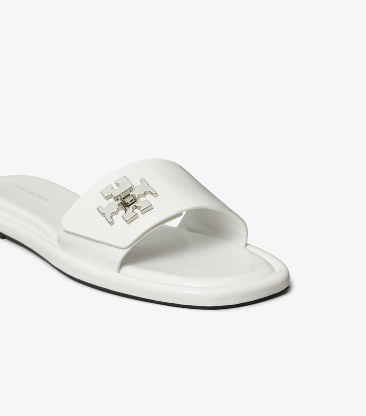 Tory Burch designer sandali Turnlock Slide in CLOUD dettaglio