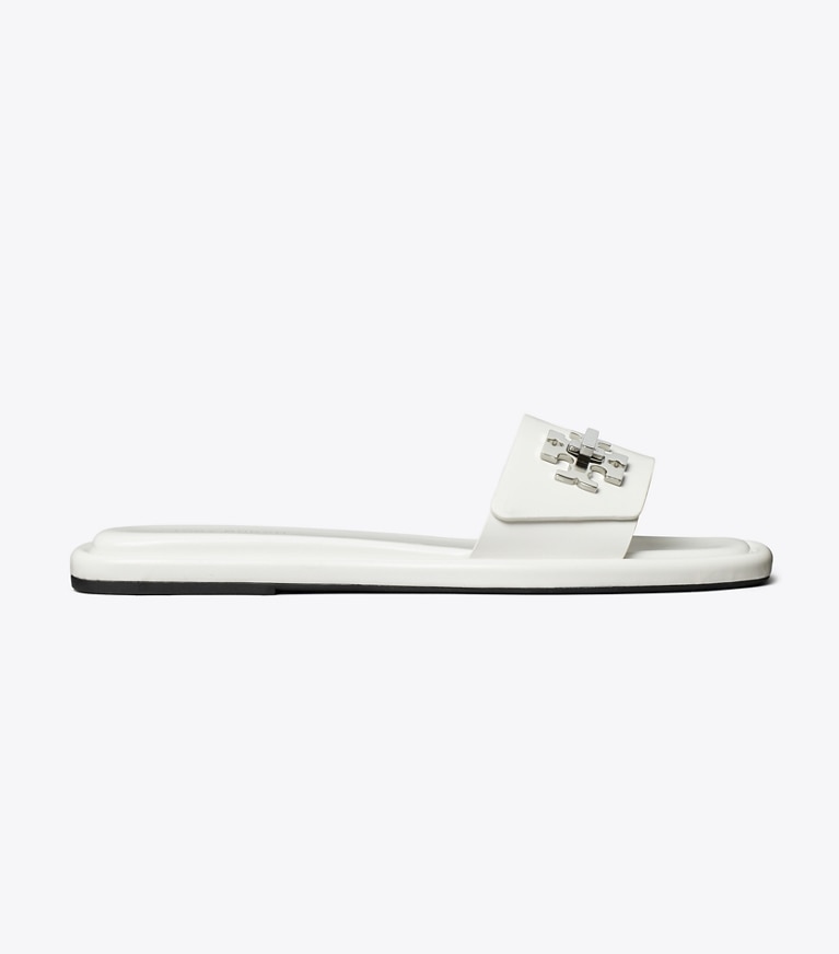 Tory Burch designer sandali Turnlock Slide in CLOUD angle