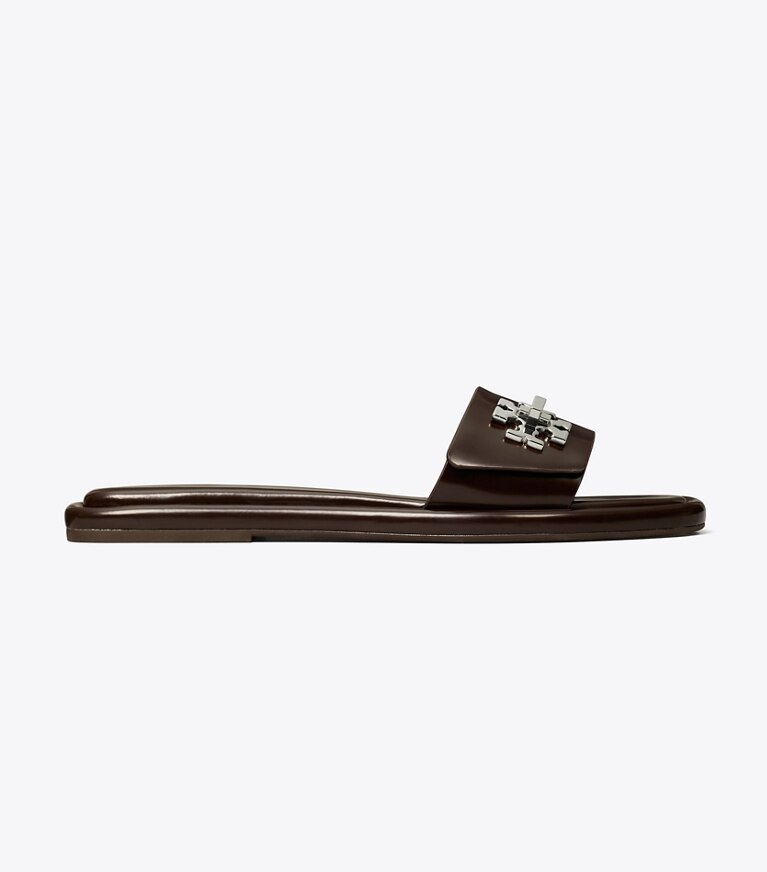 Tory Burch designer sandals Turnlock Slide in COCOA angle