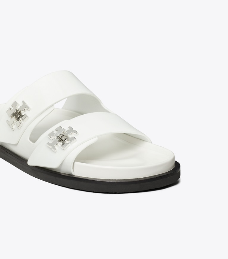 Tory Burch designer sandals Turnlock Sport Slide in CLOUD angle