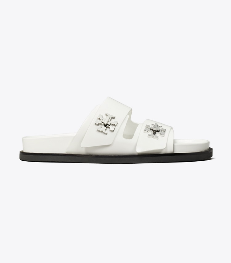 Tory Burch designer sandals Turnlock Sport Slide in CLOUD side