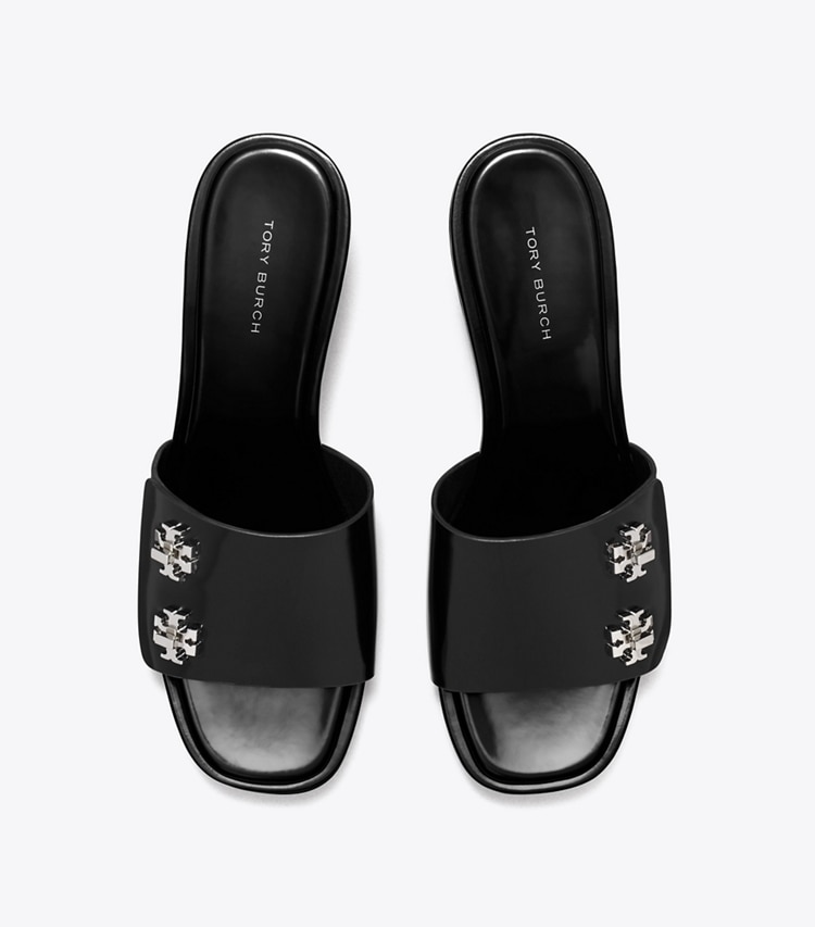 Tory Burch designer sandals Turnlock Wedge Sandal in PERFECT BLACK overhead