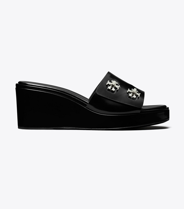Tory Burch designer sandals Turnlock Wedge Sandal in PERFECT BLACK side