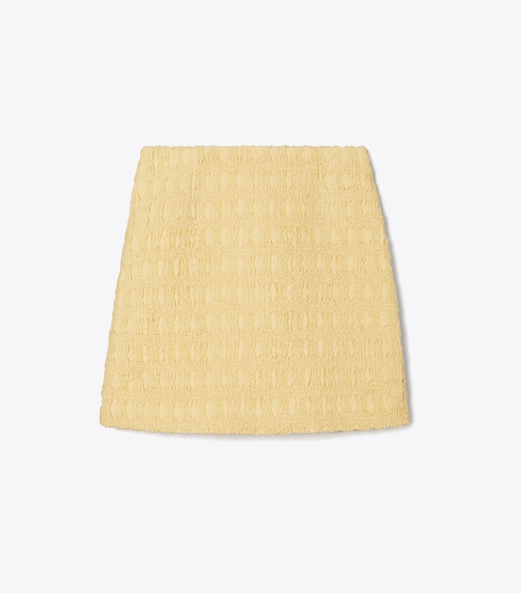 Tory Burch designer bottoms Tweed Mini Skirt in Dark Natural Ivory front