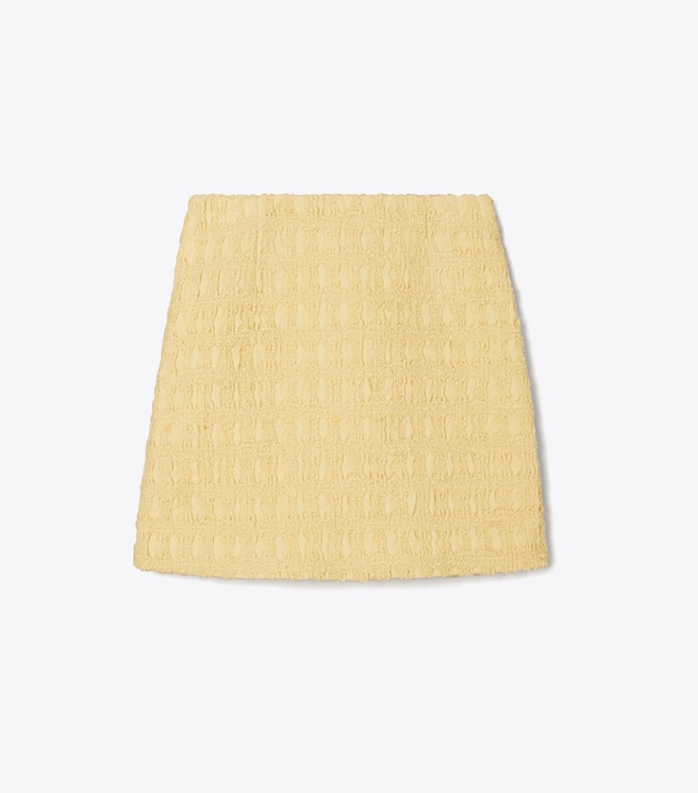 Tory Burch designer bottoms Tweed Mini Skirt in Dark Natural Ivory front