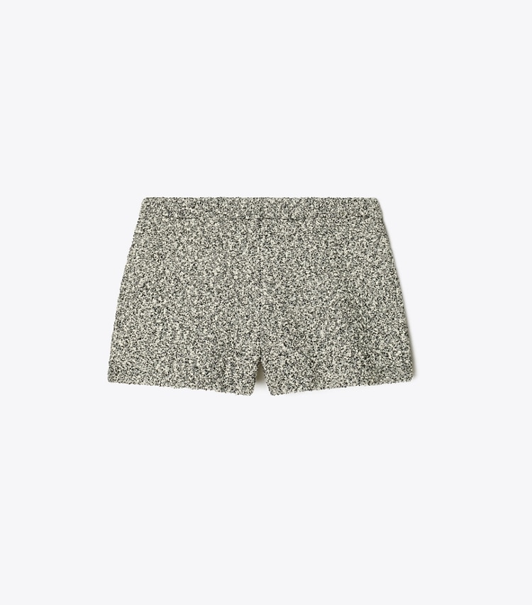Tory Burch designer bottoms Tweed Short in Black Truffle front
