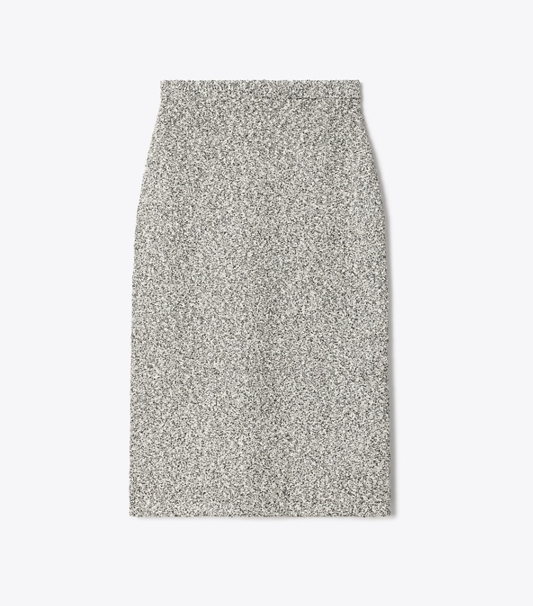 Tory Burch designer bottoms Tweed Skirt in Black Truffle front