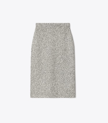 Tory Burch designer unterteile Tweedrock in Black Truffle front