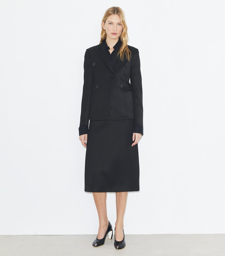 Tory Burch designer jackets Twill Blazer in Black front