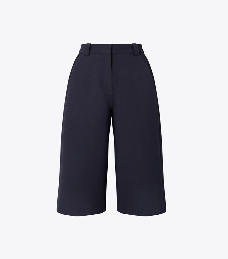 Tory Burch designer bottoms Twill Board Shorts in Meteorite Navy front